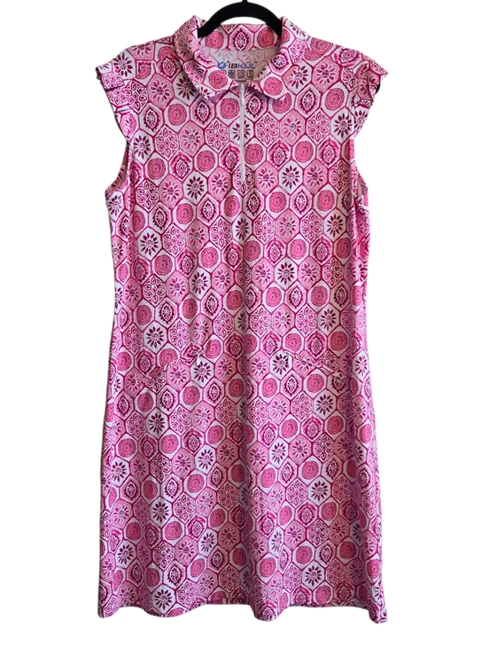 IBKUL Dresses & Skirts - IBKUL Women's Geometric Sleeveless Zip Dress Golf Tennis Sz XL Athletic Outdoors